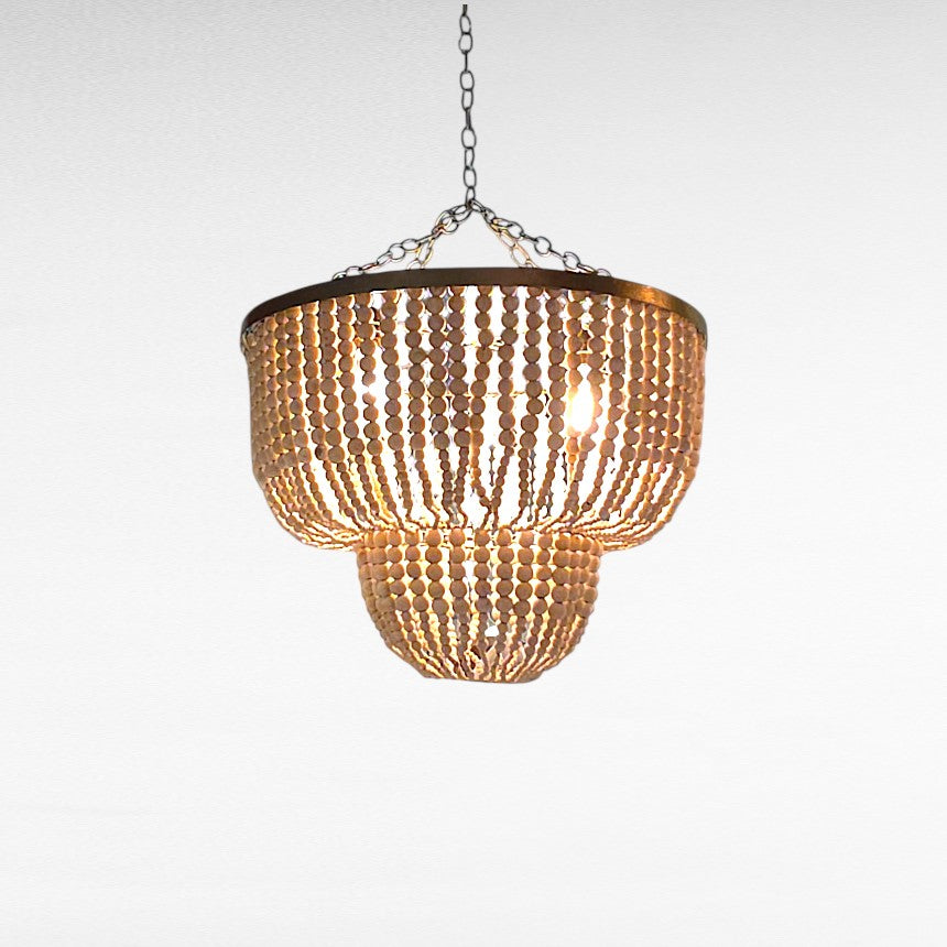 WOODEN BEADS BLEACH TIERED SHAPE Φ60 |H45 cm