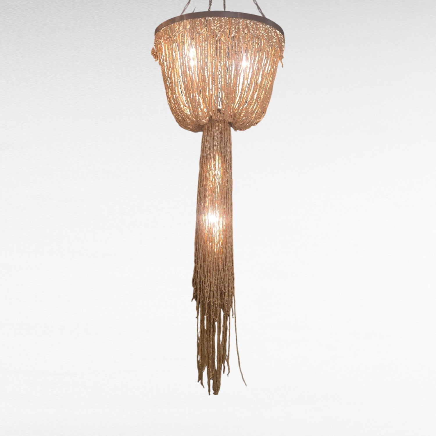 WOODEN BEADS CHANDELIER HANDMADE Φ80 |H200 cm