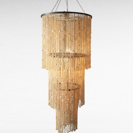 WOODEN BEADS CHANDELIER HANDMADE Φ100 |H210 cm