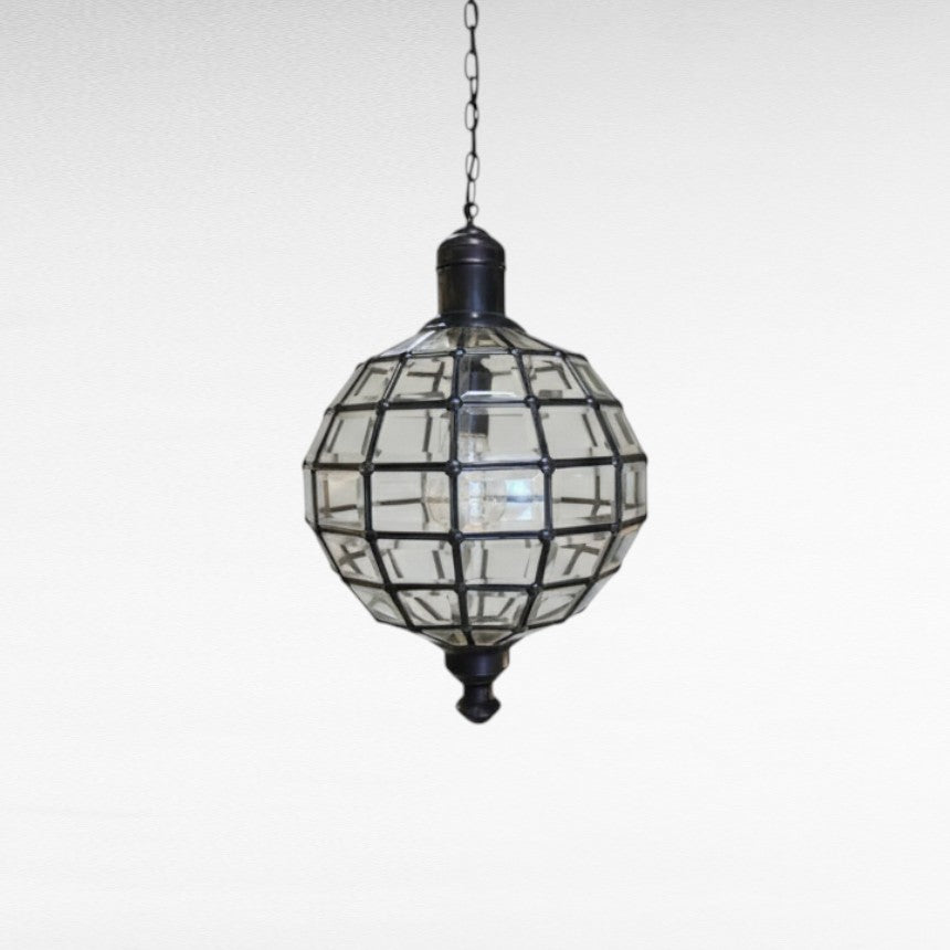 BRONZE AND GLASS SPHERE SHAPE Φ25 |Η45 cm