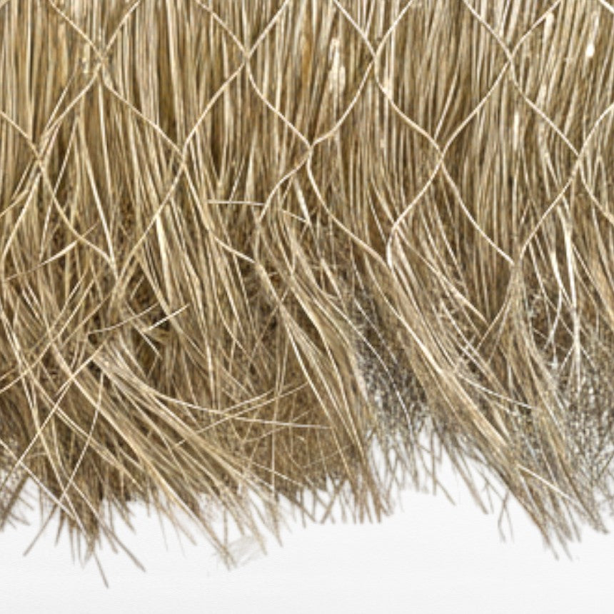 NATURAL GRASS WIDE OVAL SHAPE WITH FRINGES W80 |D30 |H45 cm