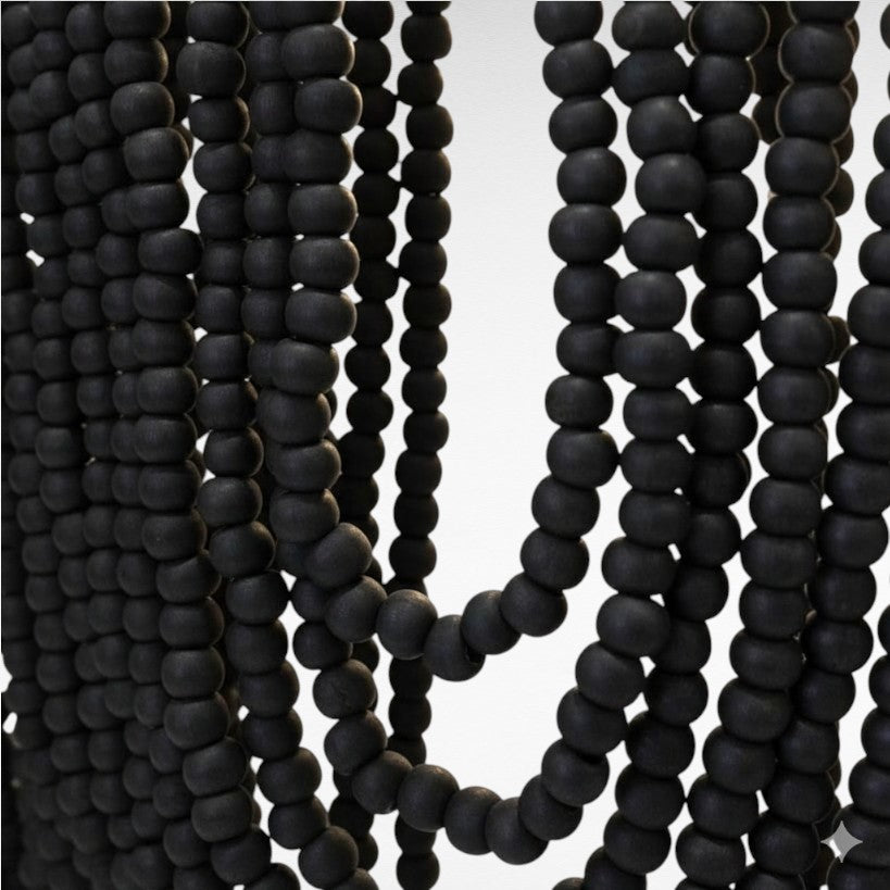 WOODEN BEADS BLACK LOOPS SHAPE Φ60 |H90 cm