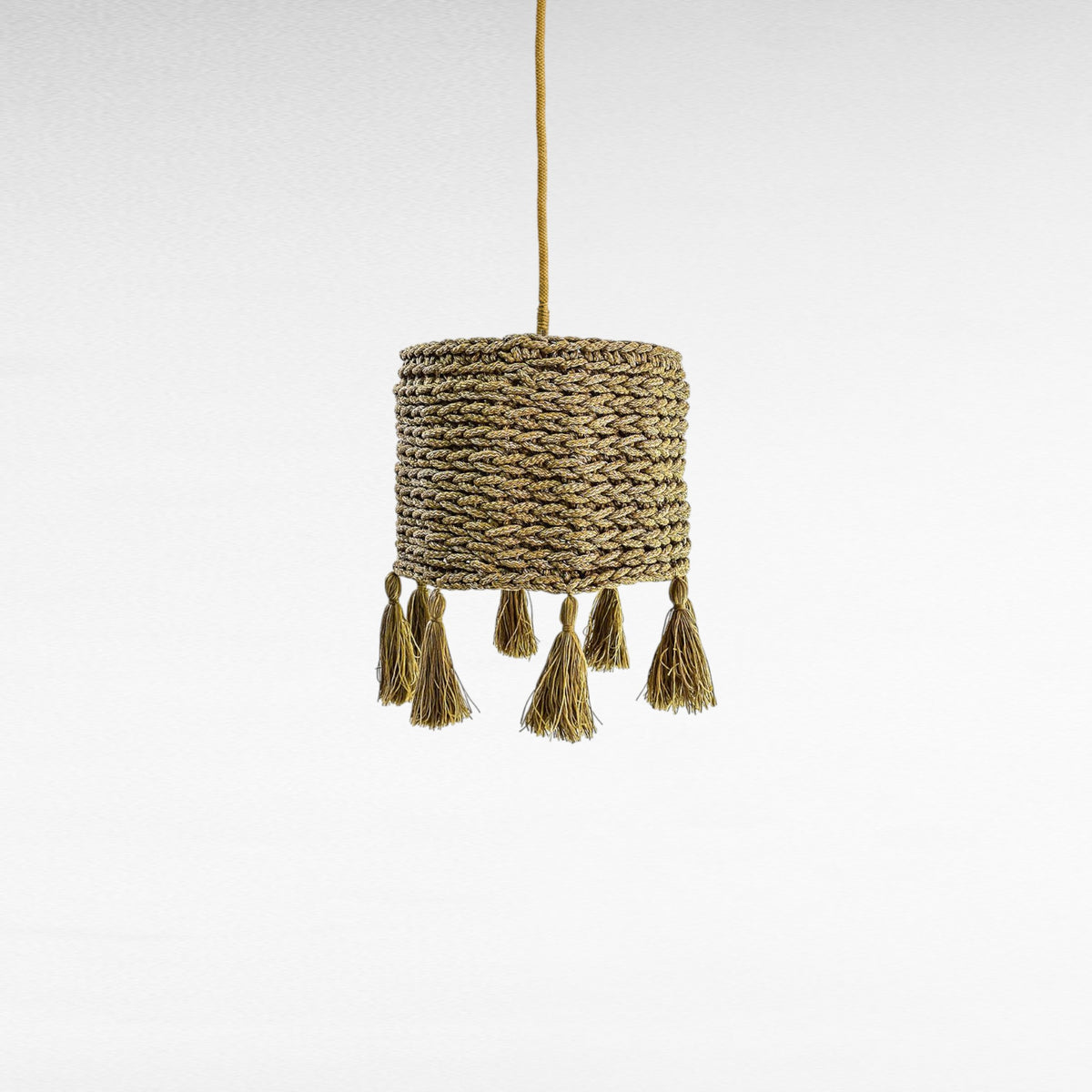 ROPE HANDWOVEN CYLINDER SHAPE WITH TASSELS Φ45 |H57 cm