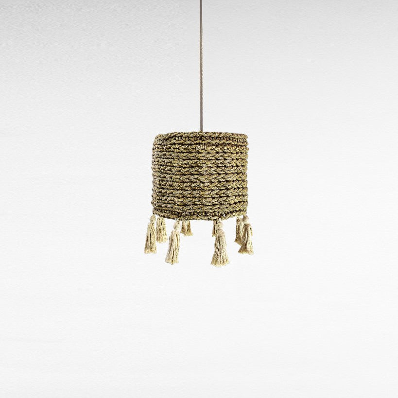 ROPE HANDWOVEN CYLINDER SHAPE WITH TASSELS Φ55 |H57 cm