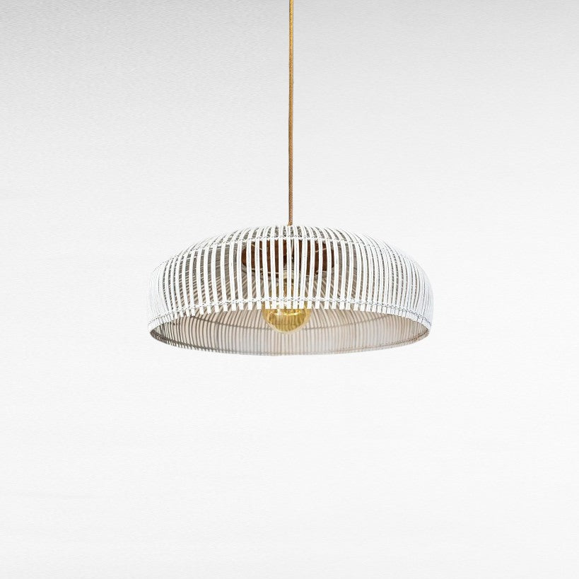 NATURAL RATTAN IN WHITE COLOR WITH TEAK WOOD TOP Φ70 |H35 cm