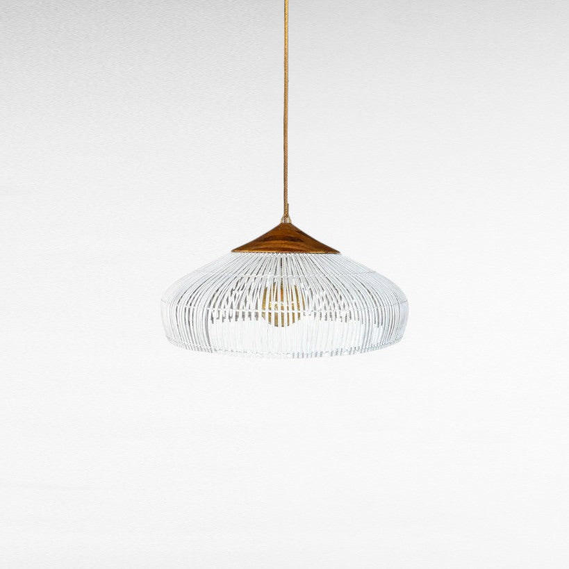 NATURAL RATTAN IN WHITE COLOR WITH TEAK WOOD TOP Φ70 |H35 cm