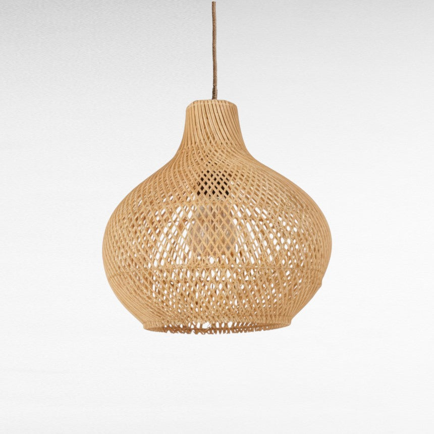 NATURAL RATTAN ONION SHAPE DOUBLE LAYER Φ50 |H50 cm