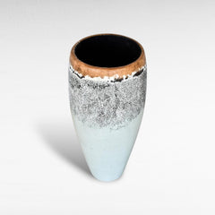 WOODEN PLANTER WITH GREY TONES - Chora Mykonos