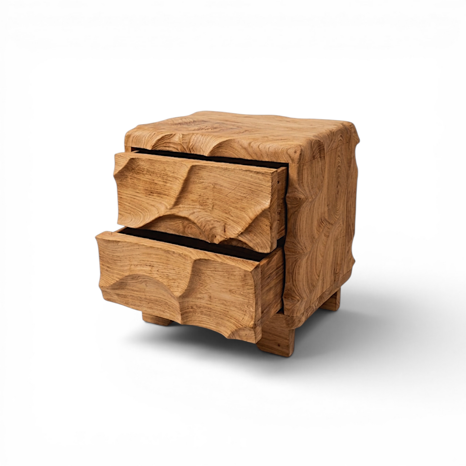 TEAK WOOD CARVED SIDE TABLE W50 |D40 |H60 CM