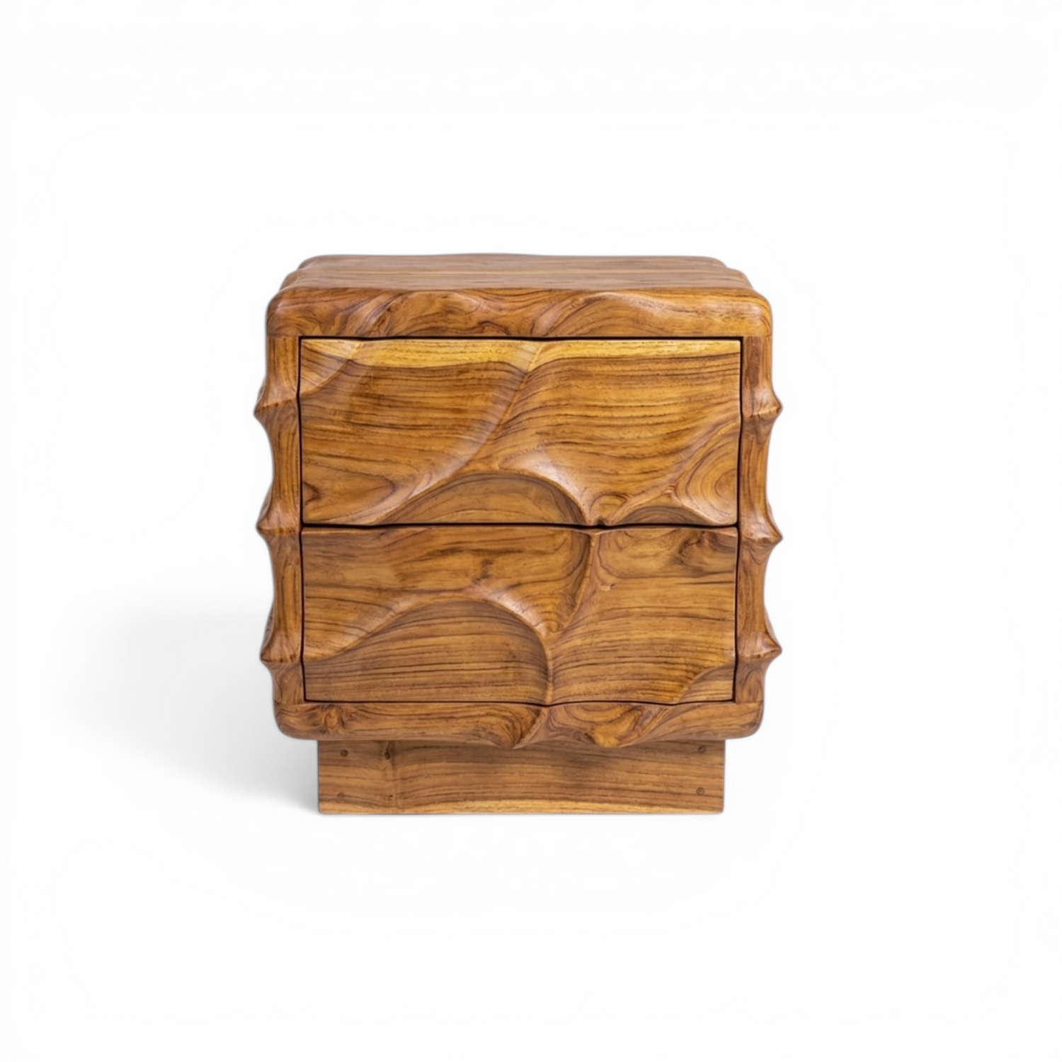TEAK WOOD CARVED SIDE TABLE W50 |D40 |H60 CM