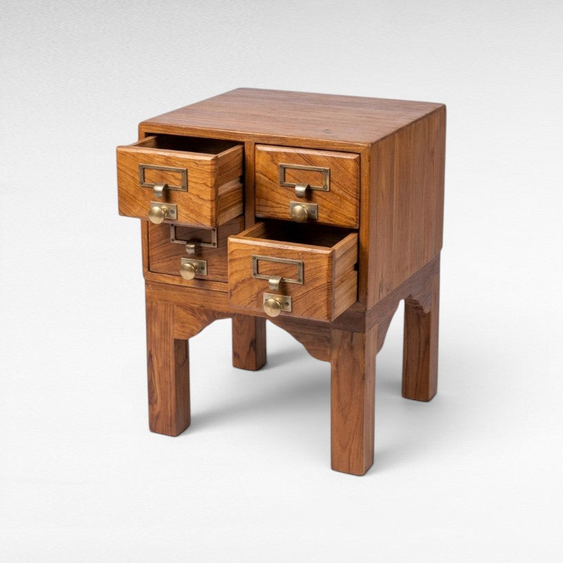 TEAK WOOD SIDE TABLE W35 |D40 |H50 CM