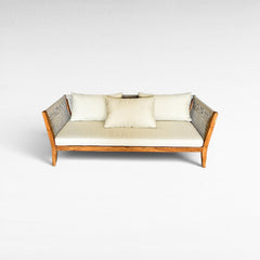 SOFA JERMAN LIGHT GREY ROPE 200x80x75cm - Chora Mykonos