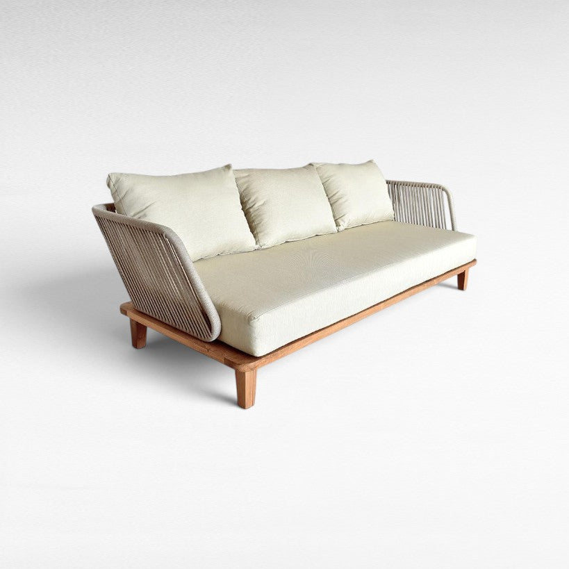SOFA OVAL W/ ROPE BEIGE 210x100x68cm - Chora Mykonos