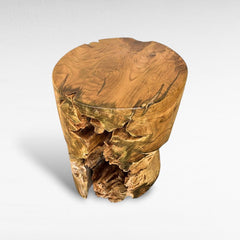 NATURAL TEAK WOOD STOOL 40x40x45cm - Chora Mykonos