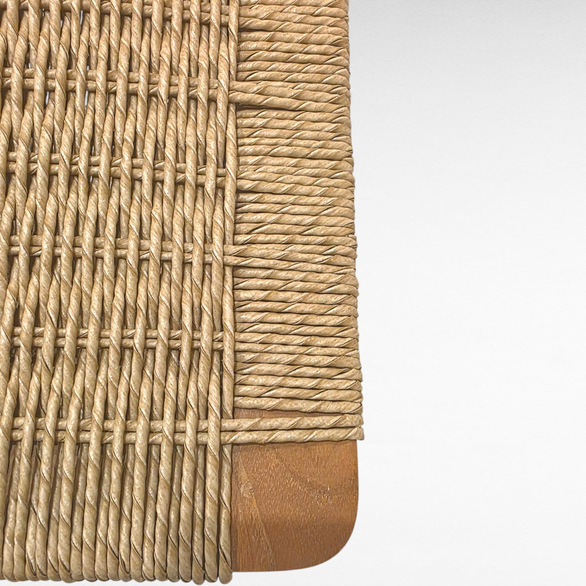 TEAK WOOD AND SYNTHETIC RAFFIA BAR CHAIR W40 |D45 |H100 CM