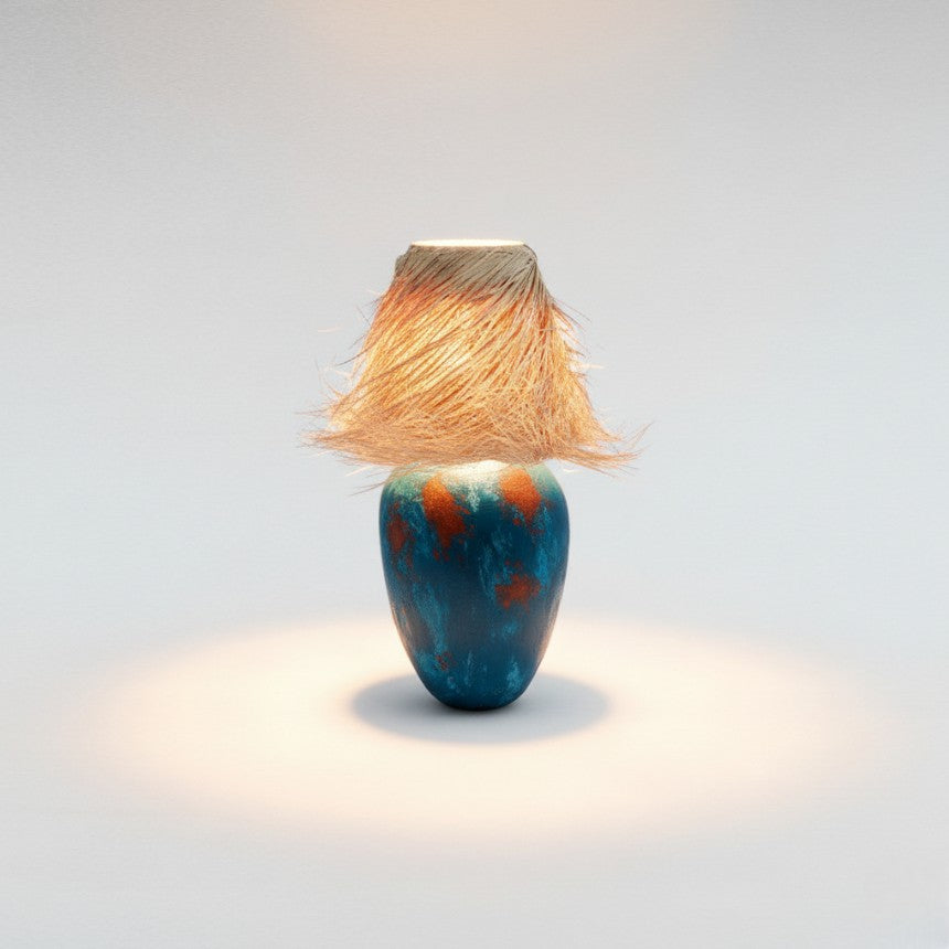 TERRACOTTA TABLE LAMP BLUE COLOR