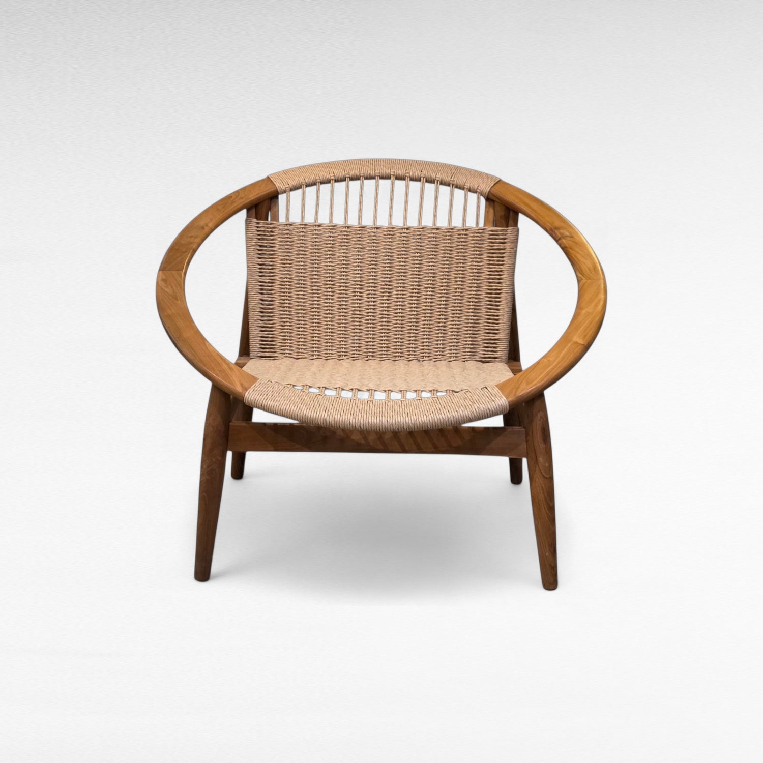 TEAK WOOD RELAX CHAIR WITH SYNTHETIC RAFFIA W90 |D74 |H75 cm
