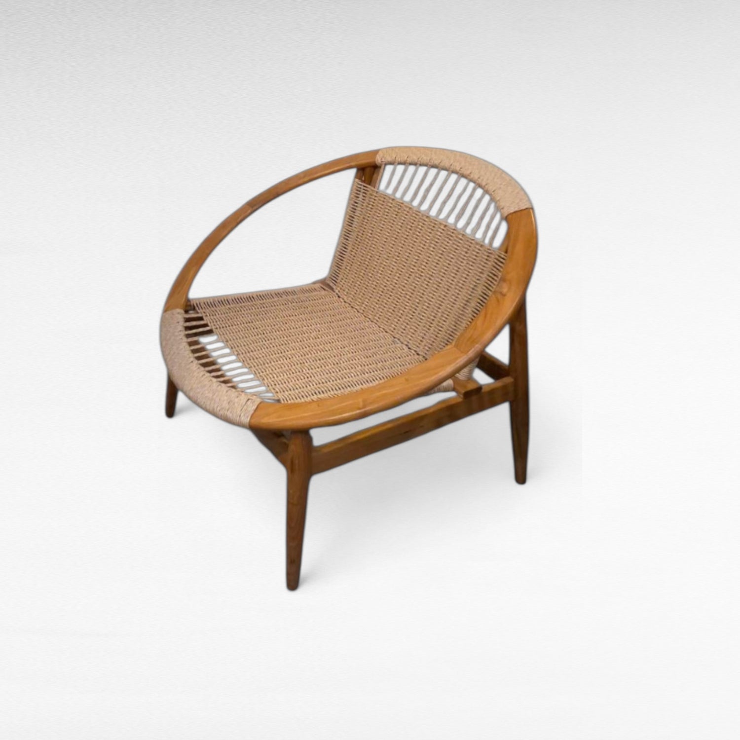 TEAK WOOD RELAX CHAIR WITH SYNTHETIC RAFFIA W90 |D74 |H75 cm