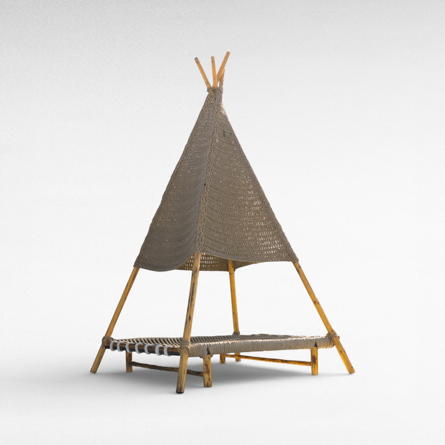 Natural Rope & Wood Tent Shade W220 |D225 |H400 CM