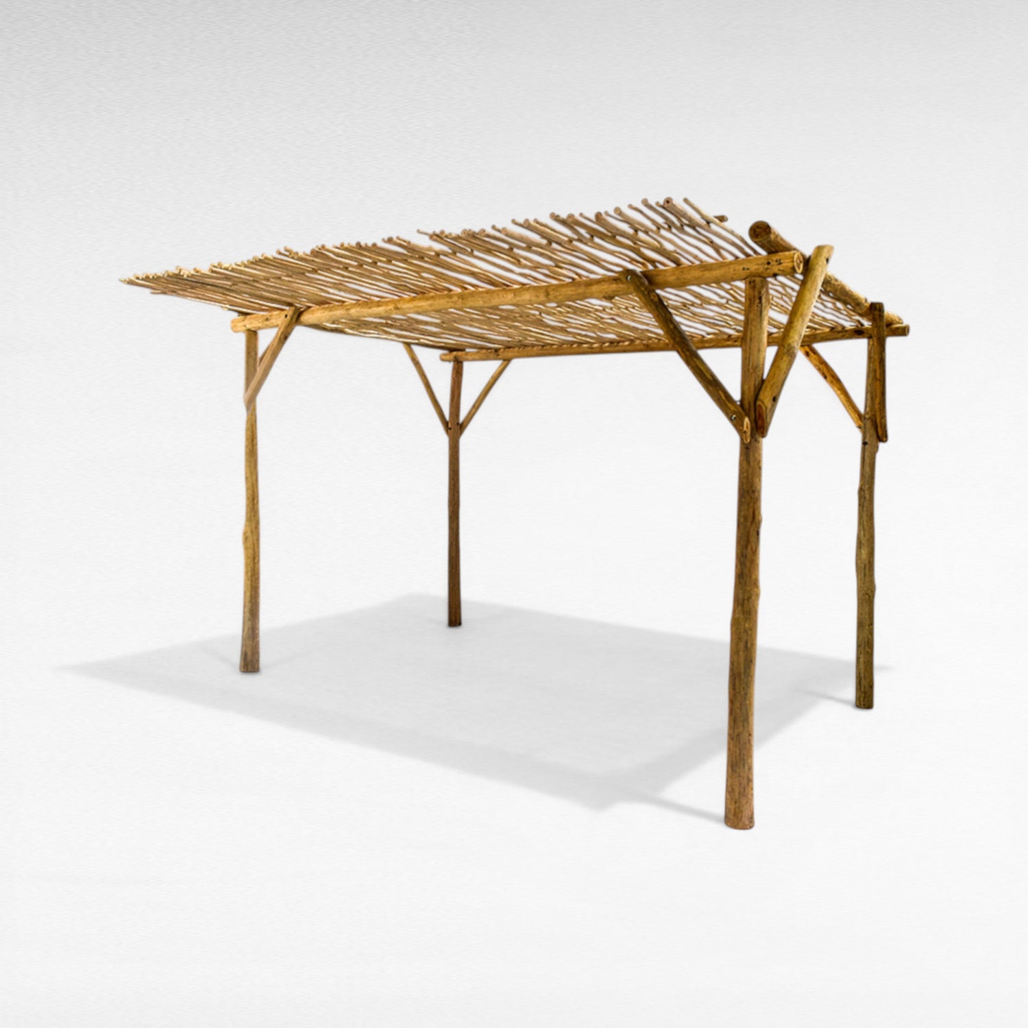 TEAK WOOD PERGOLA PRIMITIVE STYLE 400x250x250cm