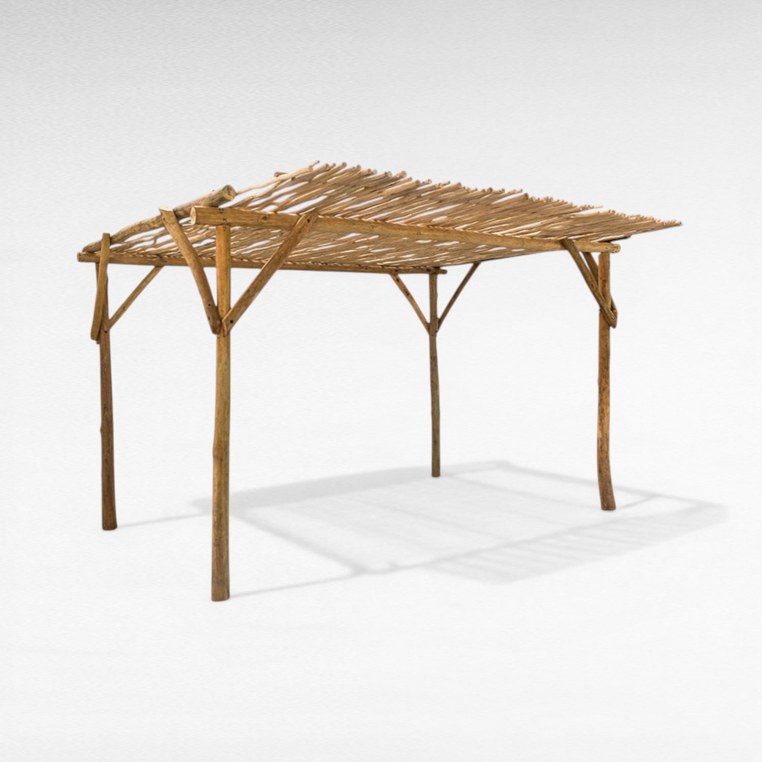 TEAK WOOD PERGOLA PRIMITIVE STYLE 400x250x250cm