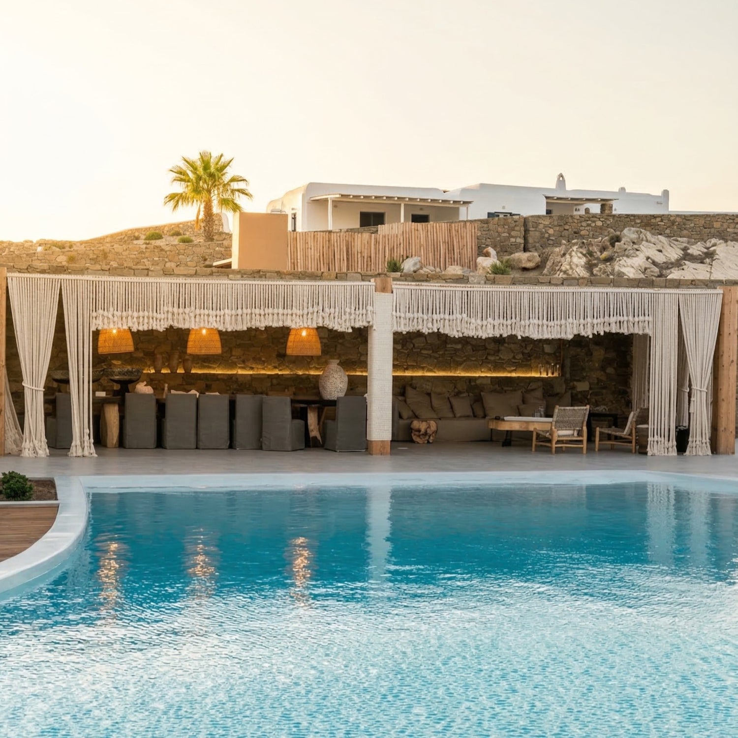 CURTAIN OFF WHITE THICK ROPE WITH TASSELS / EGG