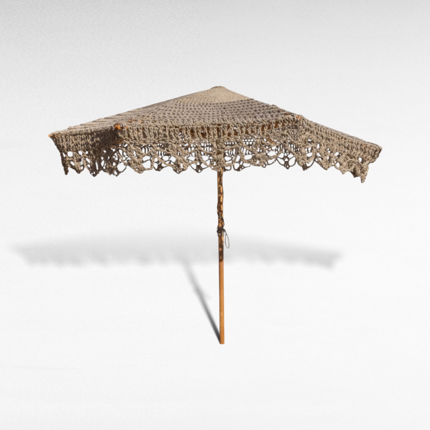 CAPRI UMBRELLA ROPE Crochet & WOOD NATURAL D260 |H240 cm
