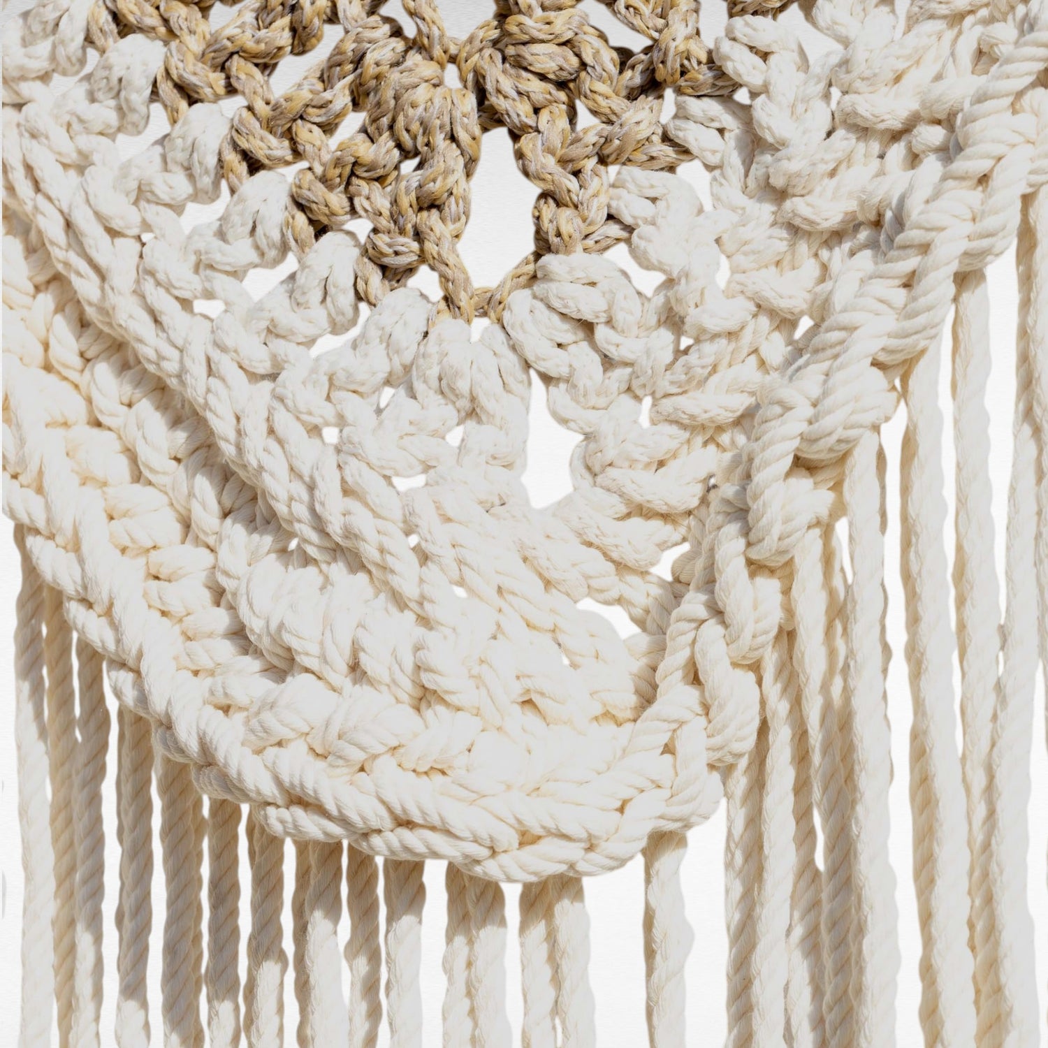 ASTERI UMBRELLA KNITTED ROPE Crochet NATURAL & OFF WHITE D260 |H240 cm