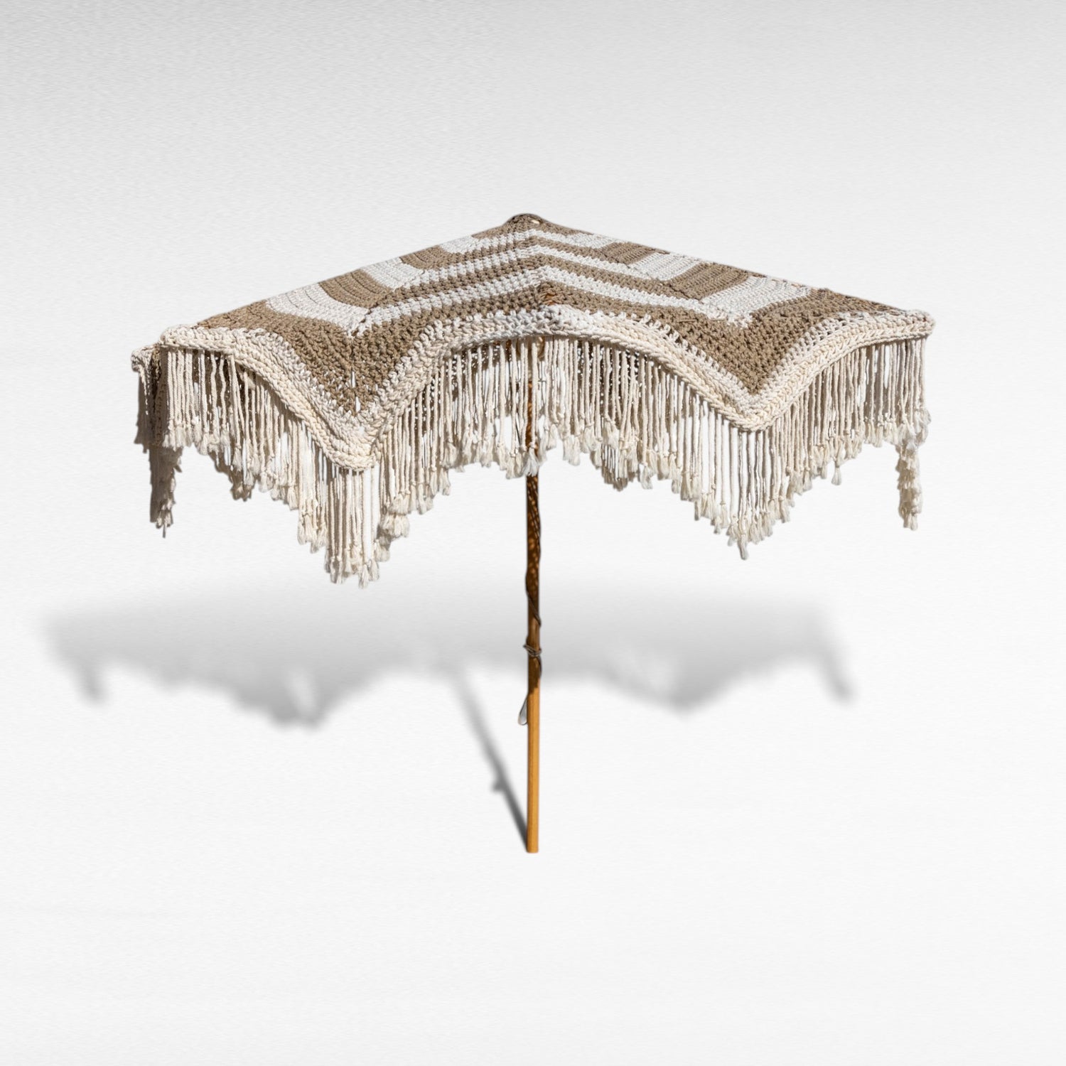 Copacabana UMBRELLA KNITTED ROPE Crochet NATURAL & OFF WHITE D260 |H240 cm