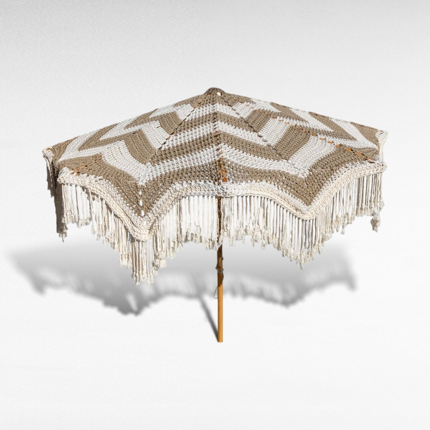 Copacabana UMBRELLA KNITTED ROPE Crochet NATURAL & OFF WHITE D260 |H240 cm