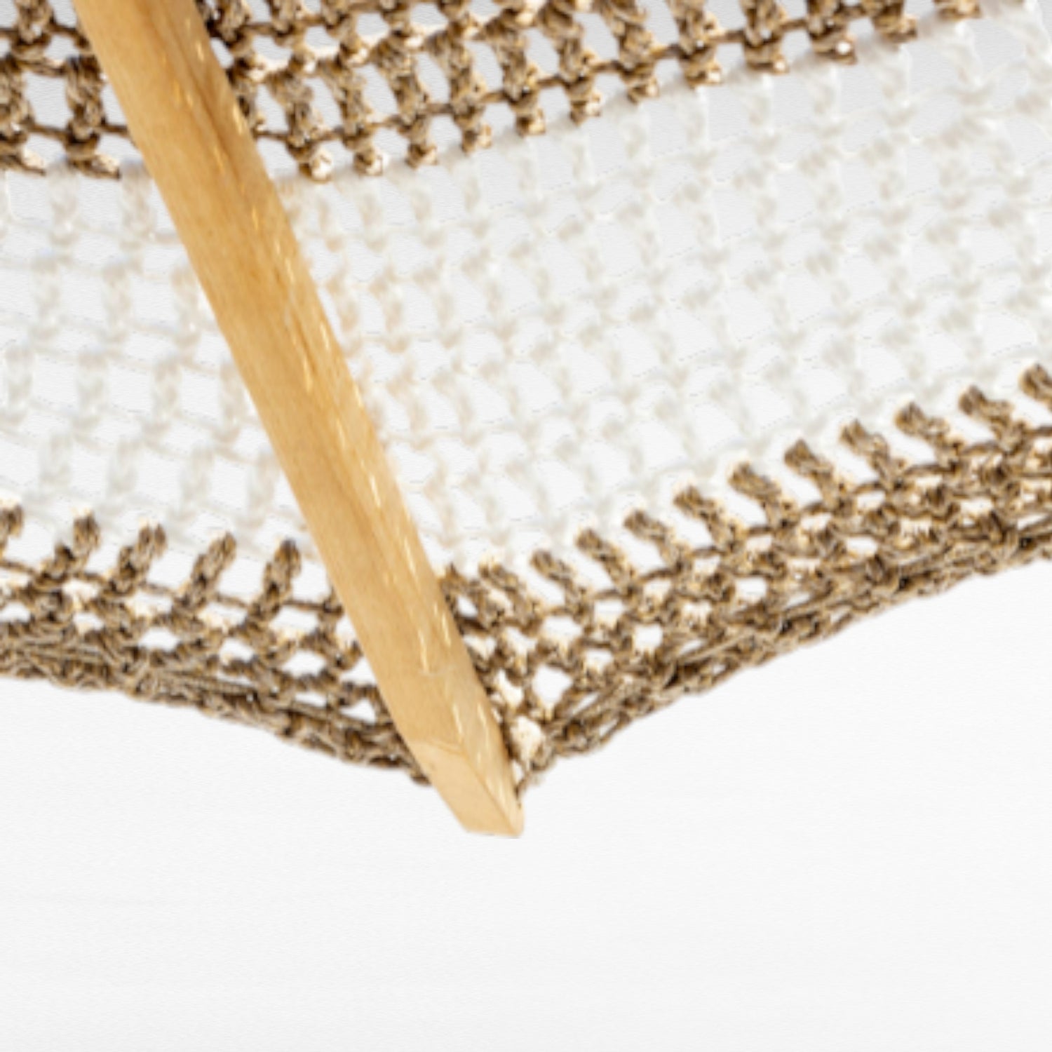 BYBLOS UMBRELLA ROPE CROCHET & WOOD NATURAL & WHITE D260 |H240 cm