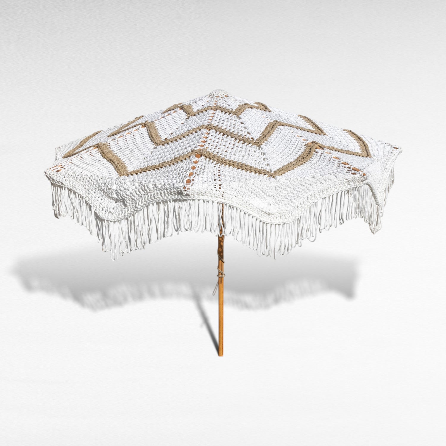 TULUM UMBRELLA ROPE Crochet NATURAL &  OFF WHITE D260 |H240 cm