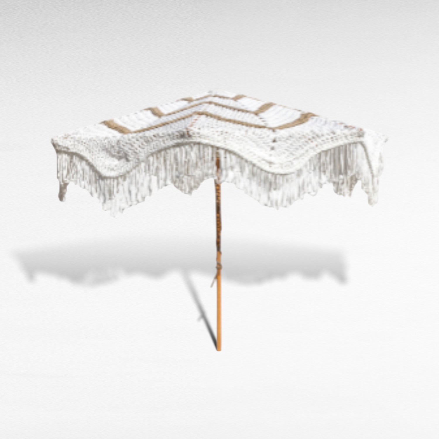 TULUM UMBRELLA ROPE Crochet NATURAL &  OFF WHITE D260 |H240 cm