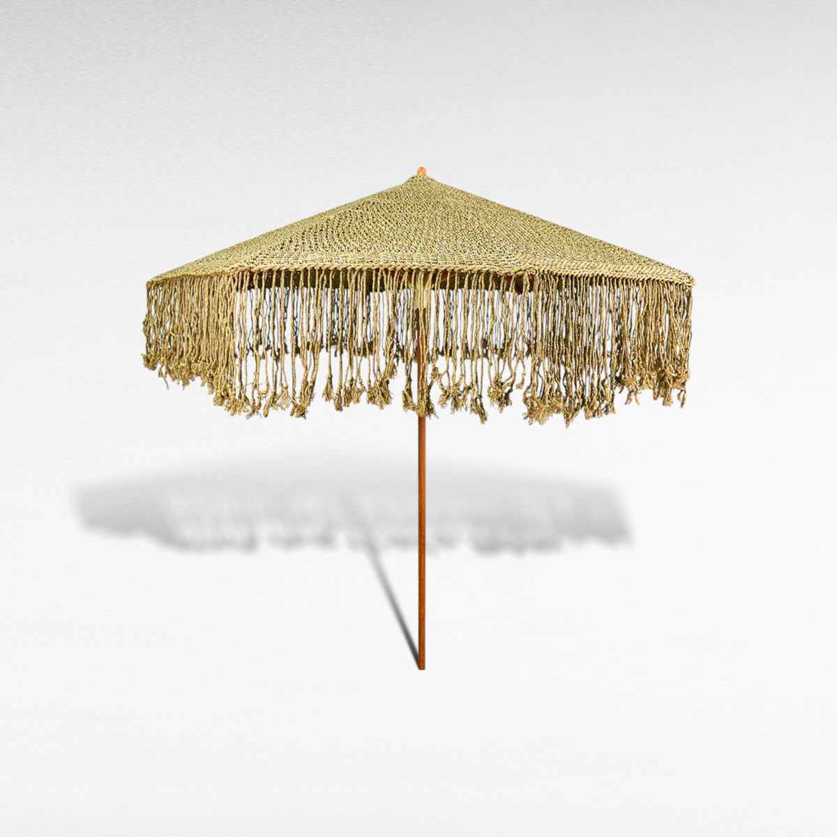PANORMOS UMBRELLA ROPE Crochet NATURAL WITH TASSELS D260 |H240 cm