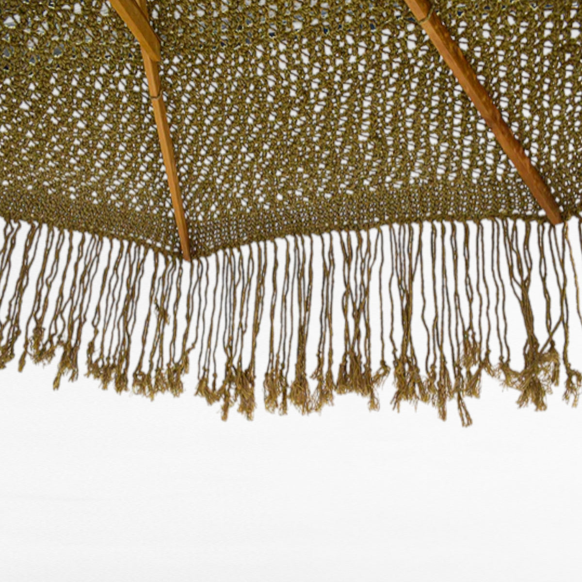PANORMOS UMBRELLA ROPE Crochet NATURAL WITH TASSELS D260 |H240 cm