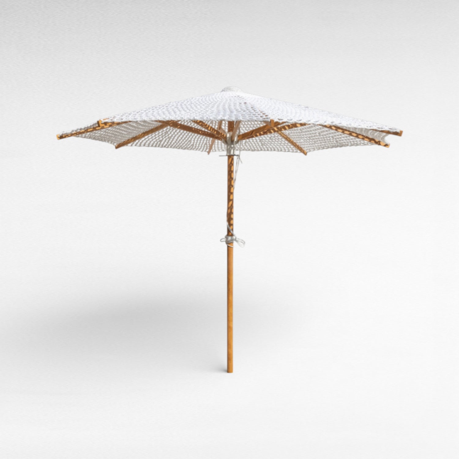 GRACE BAY UMBRELLA ROPE Crochet & WOOD WHITE D260 |H240 cm