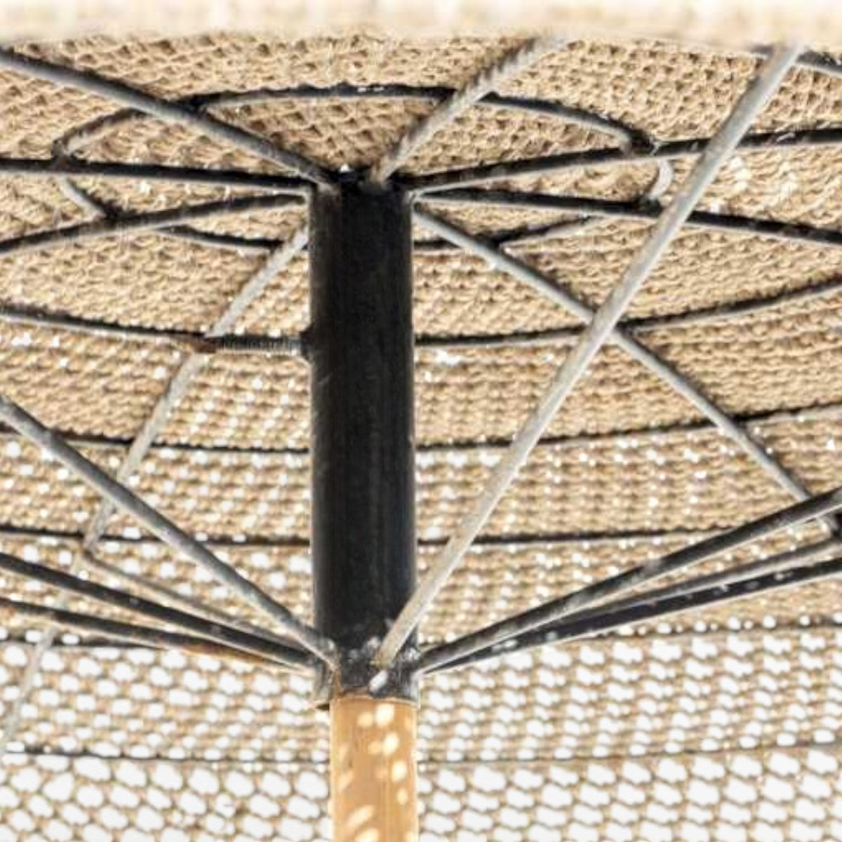 POSITANO UMBRELLA ROPE Crochet & WOOD NATURAL D260 |H300 cm