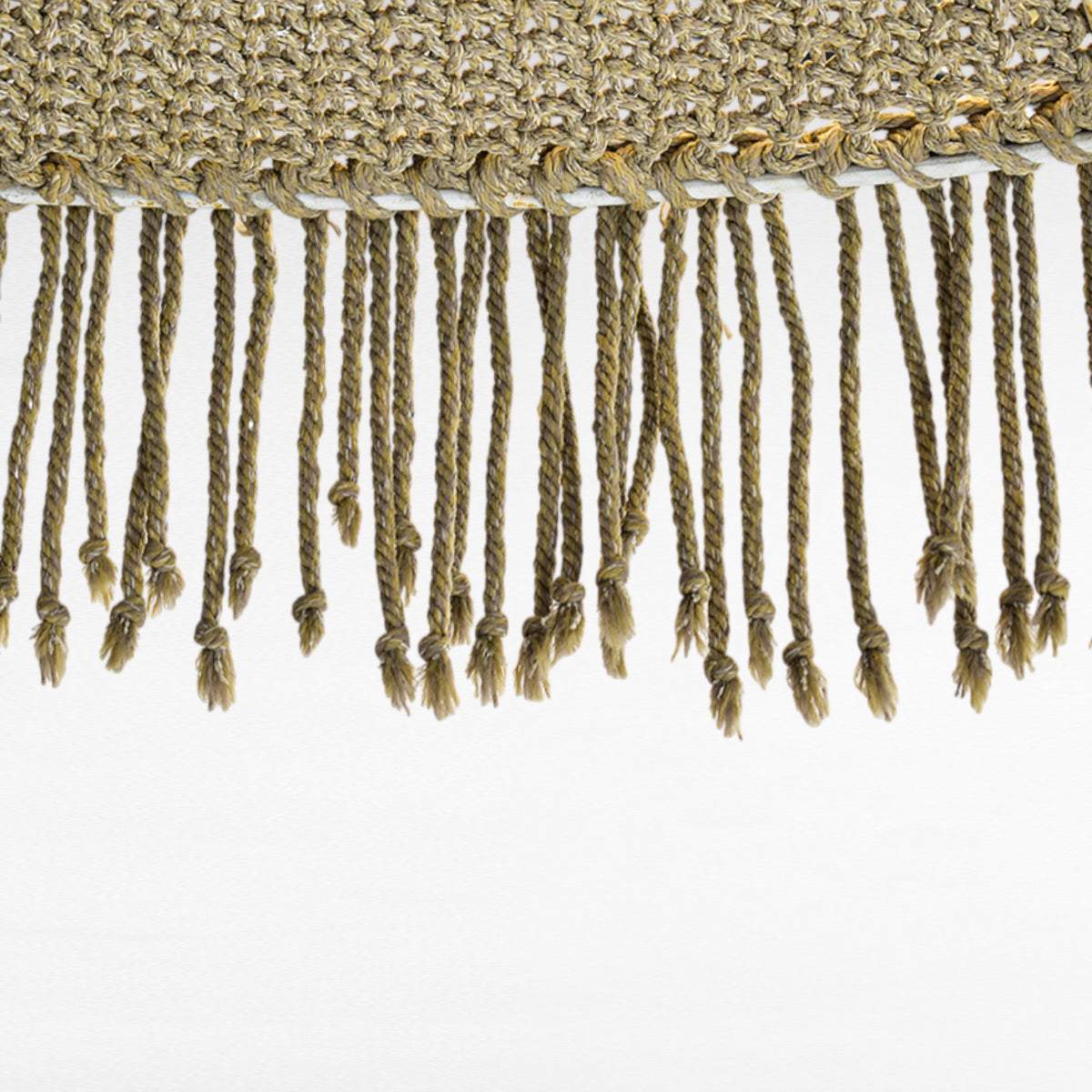 IRON FRAME UMBRELLA ROPE CROCHET NATURAL WITH FRINGES D245 |H240 cm