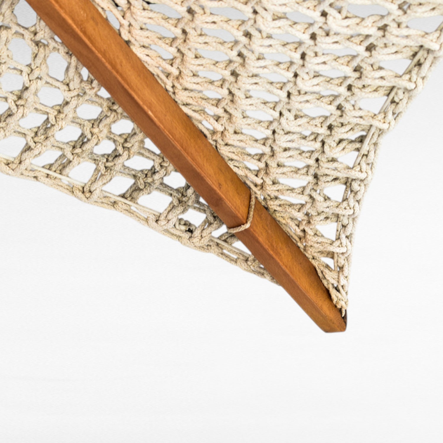 SQUARE ROPE Crochet & WOOD OFF WHITE NO FRINGES L270 |W270 |H240 cm