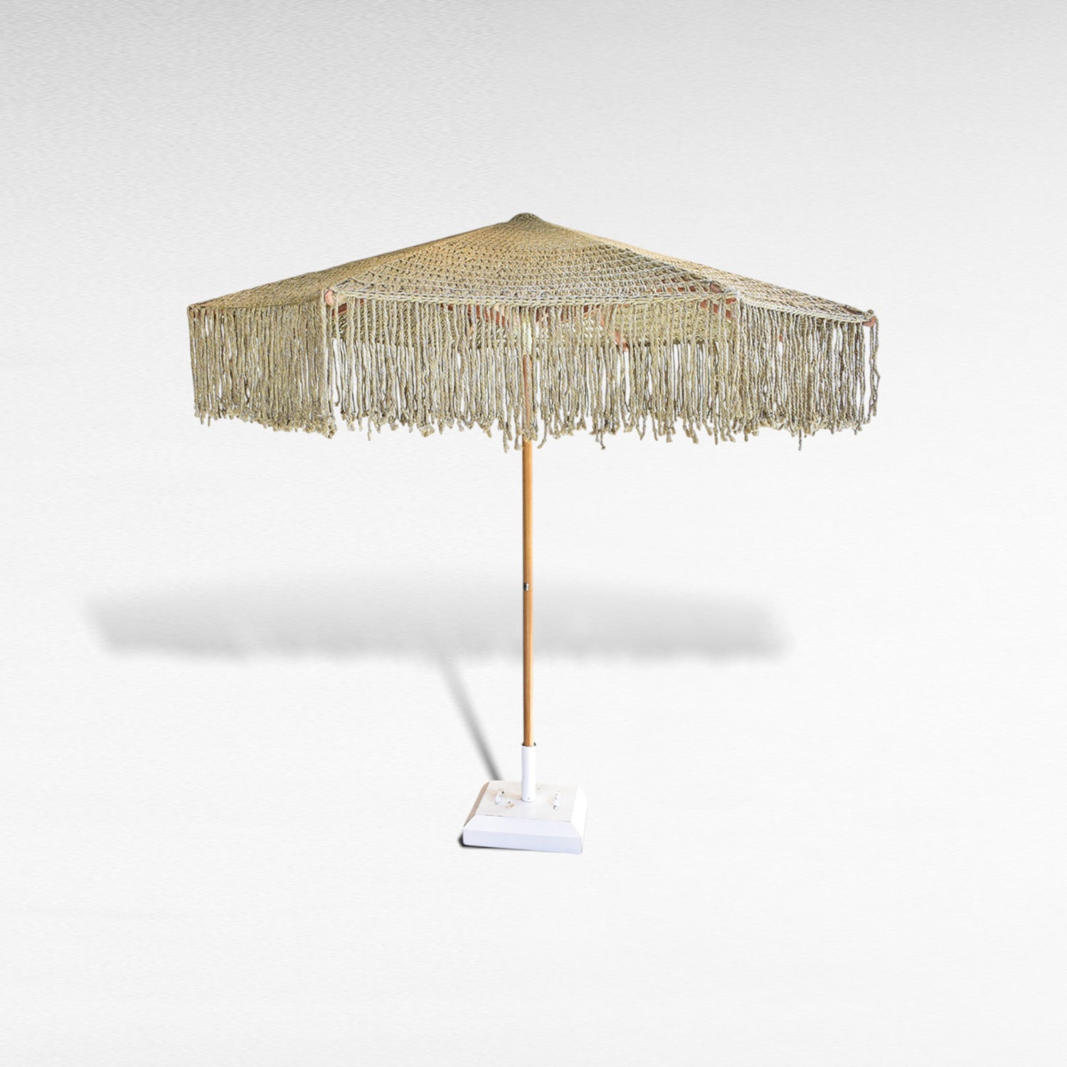 UMBRELLA ROPE Crochet & LOOP FRINGES NATURAL L270 |W270 |H240 cm