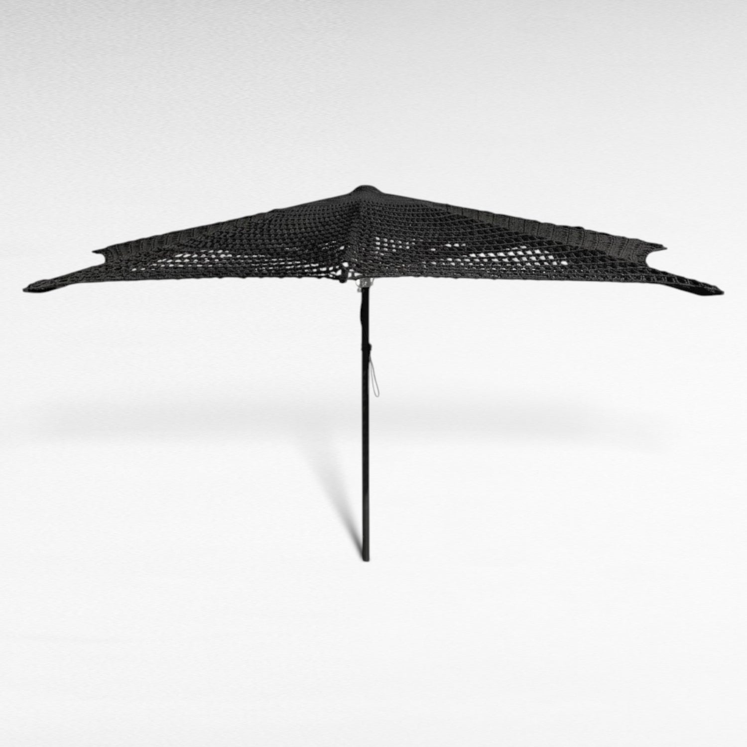 BYBLOS UMBRELLA TOTAL BLACK AND POLE SQUARE D260 |H240 cm