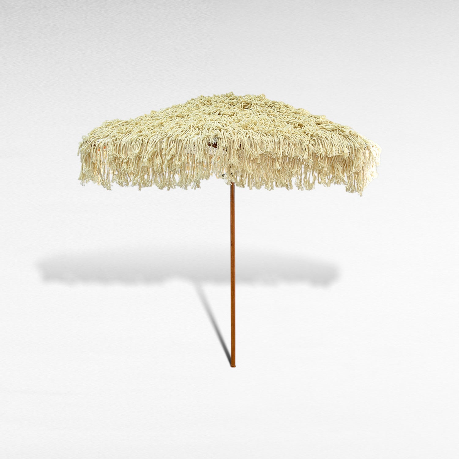 EXTRAVAGANT ROPE MACRAME UMBRELLA WITH OAK WOOD FRAME Φ265 |H260 CM