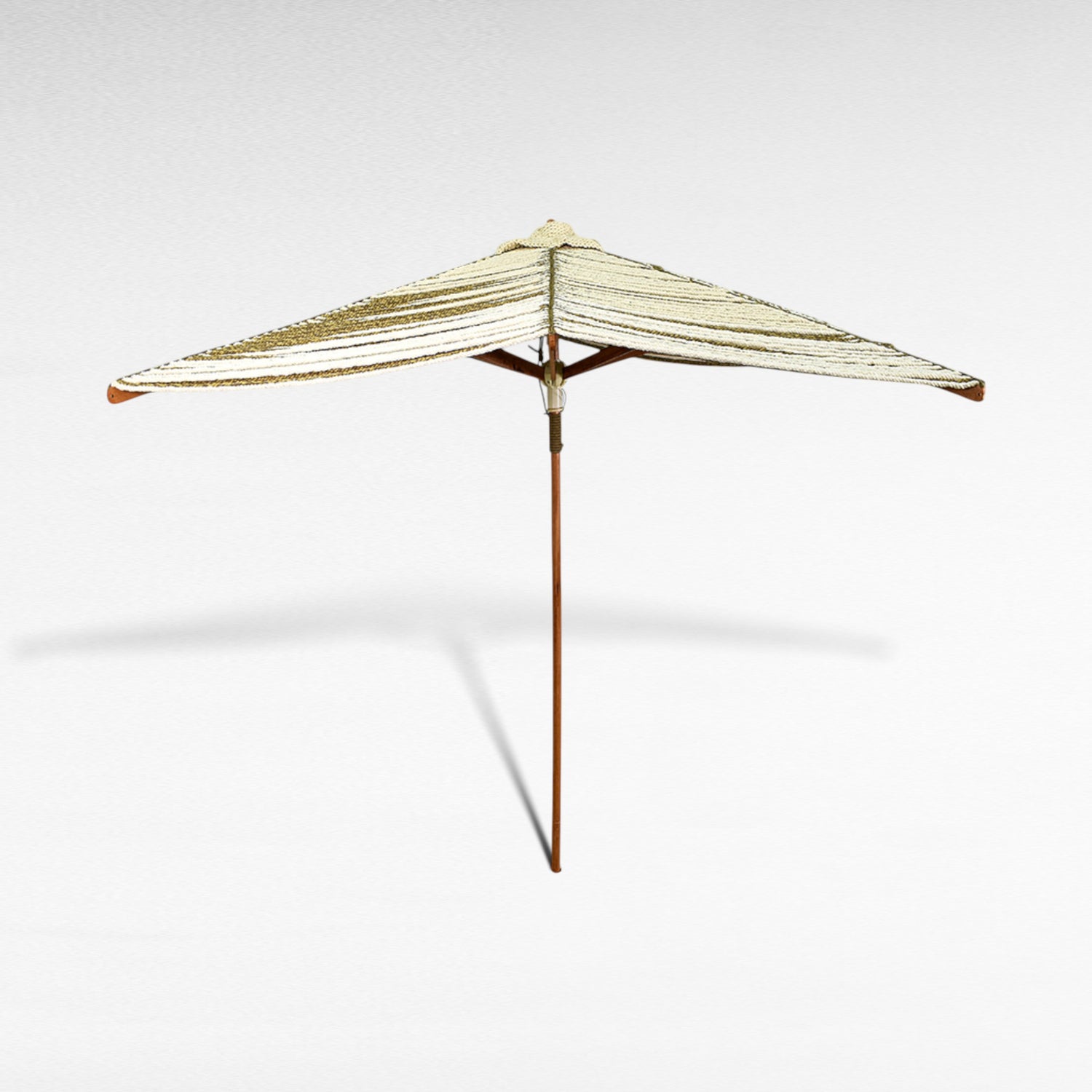 SQUARE ROPE MACRAME UMBRELLA WITH OAK WOOD FRAME Φ260 |H260 CM