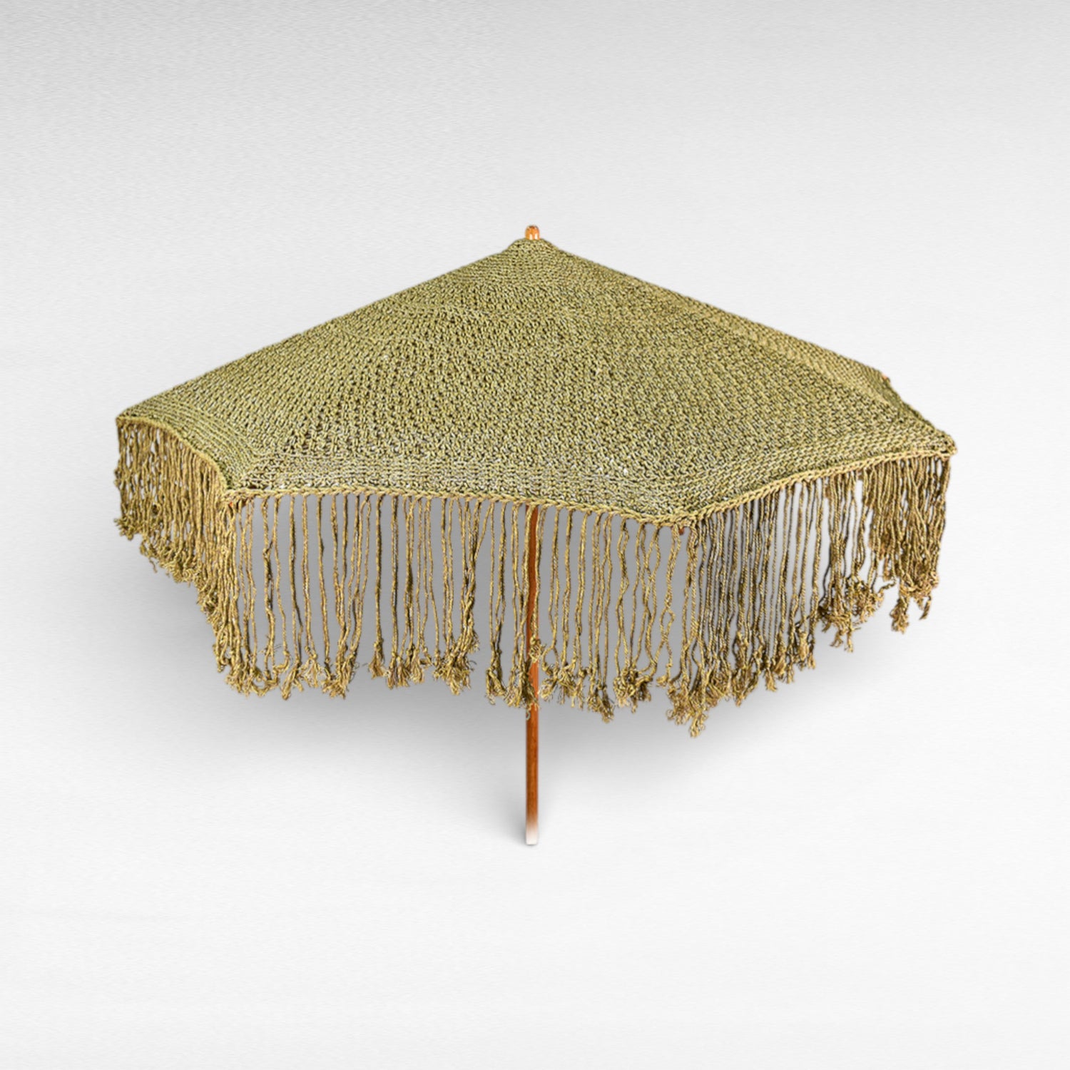 COTTON ROPE MACRAME UMBRELLA WITH OAK WOOD FRAME Φ260 |H260 CM