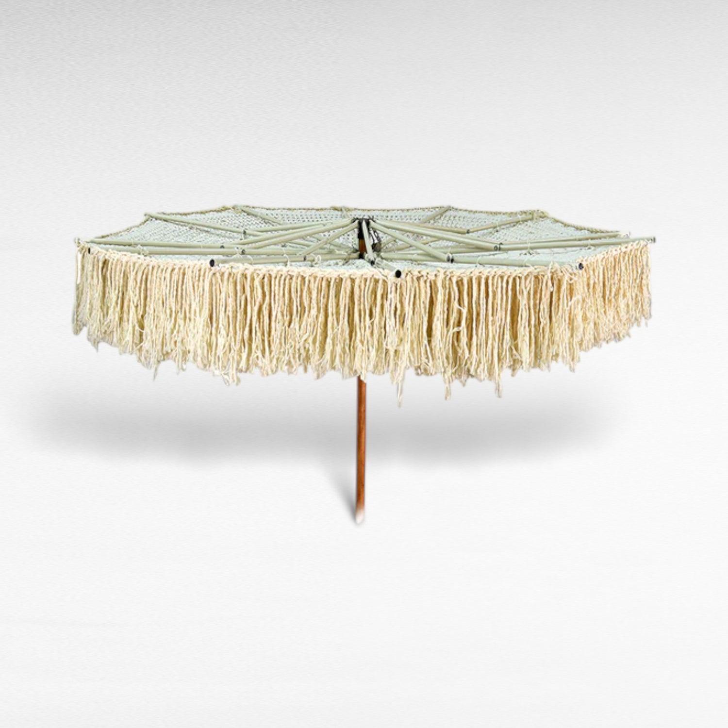 INSIDE OUT ROPE MACRAME UMBRELLA WITH OAK WOOD FRAME Φ260 |H260 CM