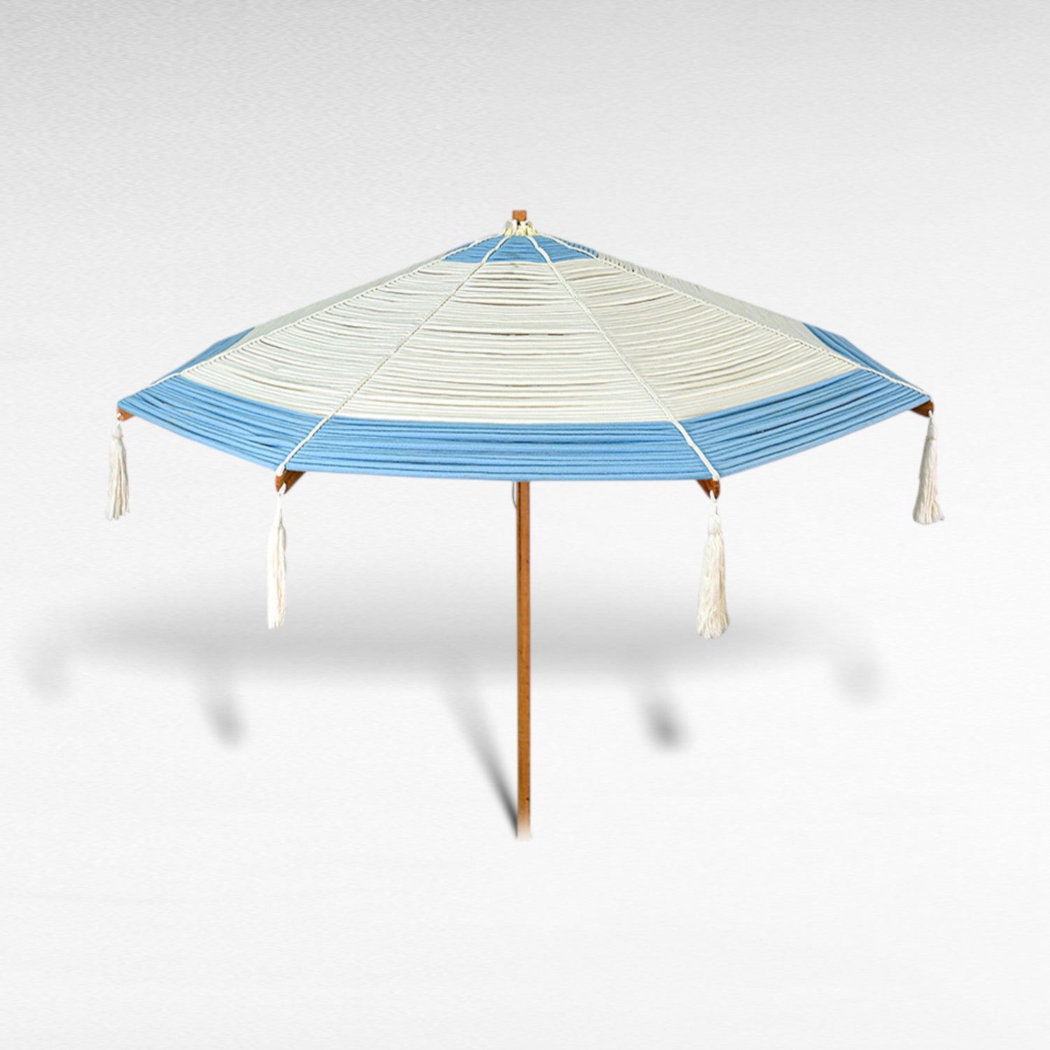 BYBLOS WITH A TWIST ROPE MACRAME UMBRELLA WITH OAK WOOD FRAME Φ260 |H240 CM
