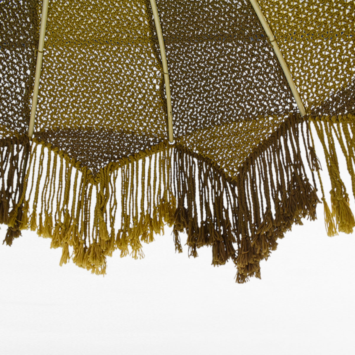 COTTON ROPE MACRAME UMBRELLA WITH OAK WOOD FRAME Φ260 |H260 CM
