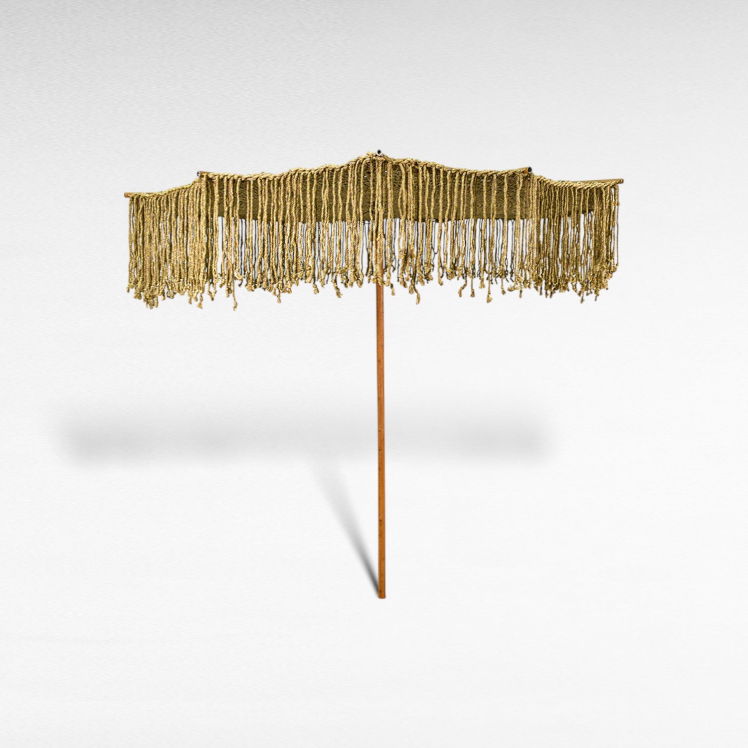 INSIDE OUT ROPE MACRAME UMBRELLA WITH OAK WOOD FRAME Φ260 |H260 cm