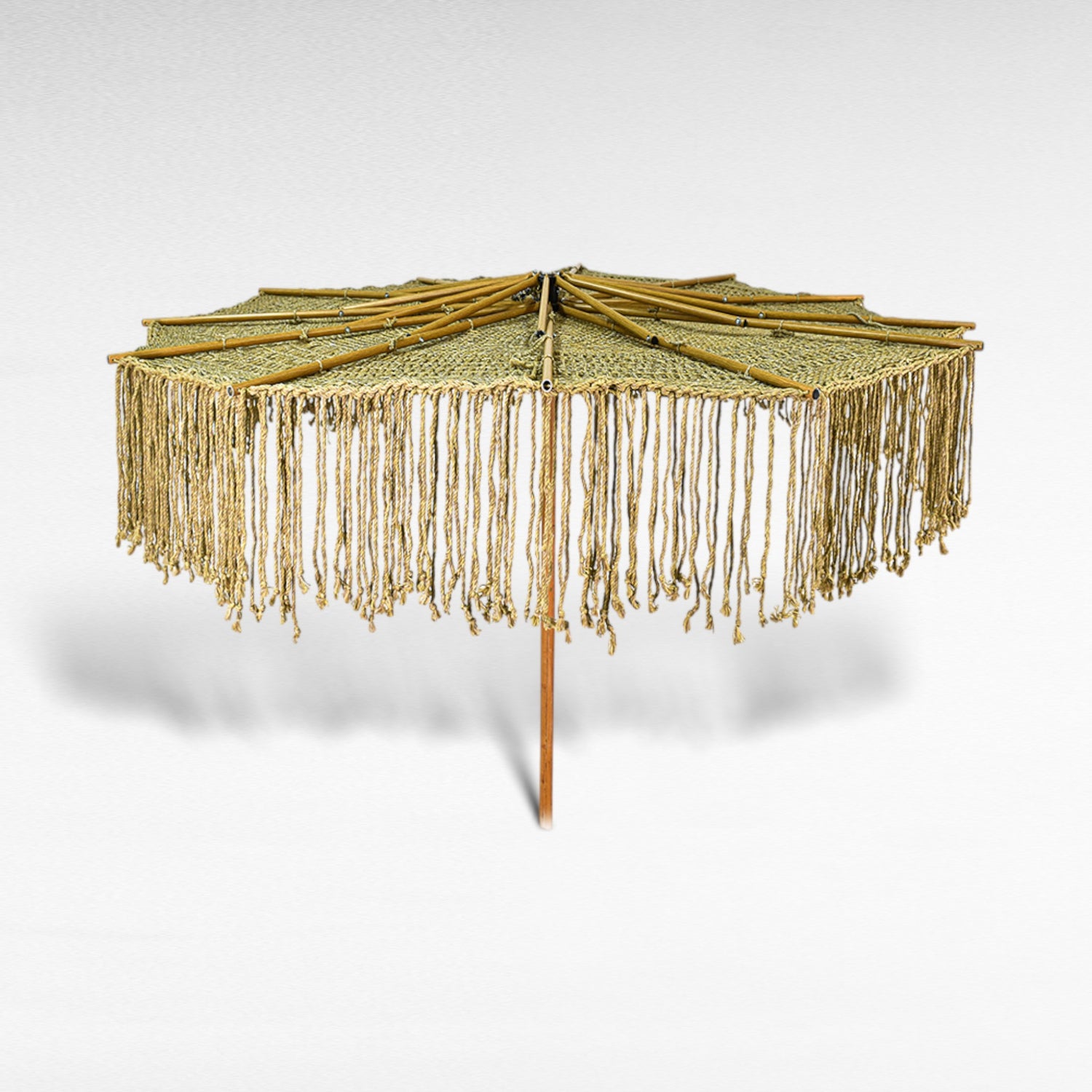 INSIDE OUT ROPE MACRAME UMBRELLA WITH OAK WOOD FRAME Φ260 |H260 cm