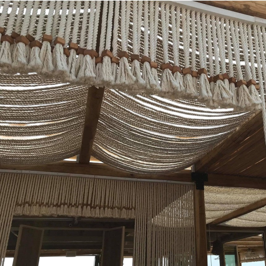 CURTAIN ROPE WITH WOODEN BEADS